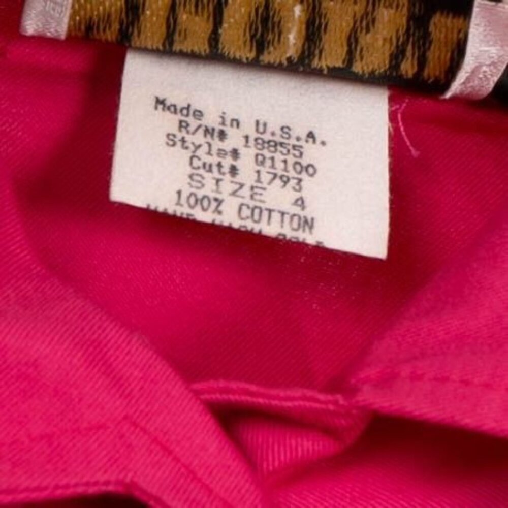 Sunny Sport VTG 80s Jacket 4 Pink Embroidered Collar Sleeves Retro Shoulder Pads - Picture 5 of 6